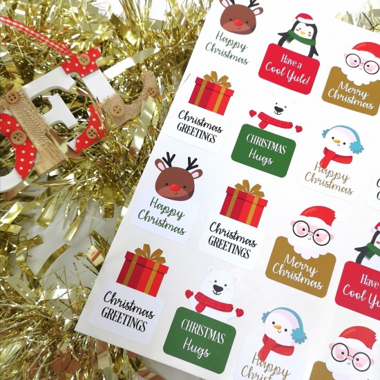 Printed Vinyl Stickers - Mixed Christmas Designs