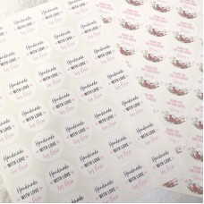 Printed Vinyl Sticker Sheets - Handmade With Love - Matt PRINTED VINYL DESIGNS
