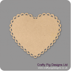3mm MDF Scalloped Wide Heart Plaque Basic Plaque Shapes