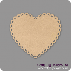 3mm MDF Scalloped Wide Heart Plaque Basic Plaque Shapes