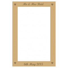 MDF Rectangular Wedding Drop Box 40x28cm (with solid etching scroll font names and date) Personalised and Bespoke