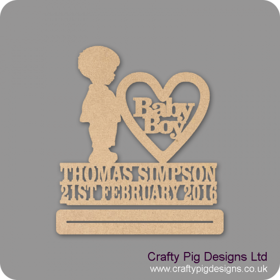 4mm mdf Baby Boy Plinth Double Row Name And Date Baby Shapes