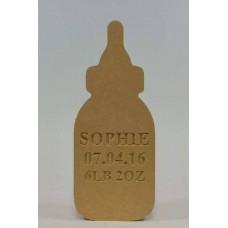 18mm Freestanding Baby Bottle (with Personalised Name, Date and Weight Engraving)(200mm) Baby Shapes