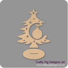 3mm MDF Tree Bauble Holder/Hanger on Stand Christmas Shapes
