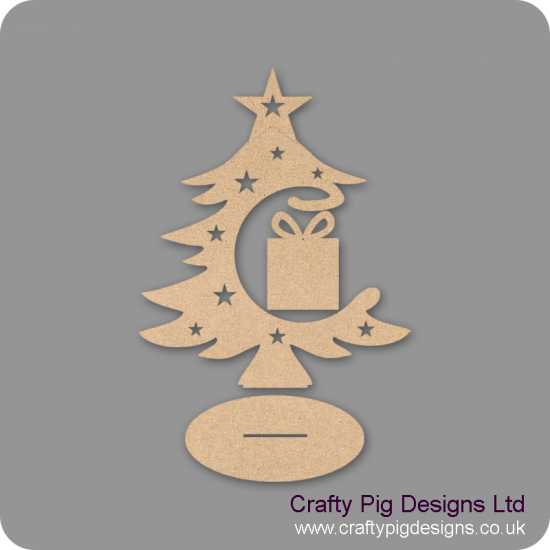 3mm MDF Present Bauble and Tree on Stand Christmas Shapes