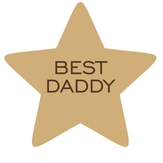 18mm Best Dad Daddy Grandad Engraved Star  (choice of wording)(150mm) Fathers Day
