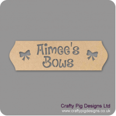 4mm MDF Personalised Cut Out Letters Bow Hanger Personalised and Bespoke