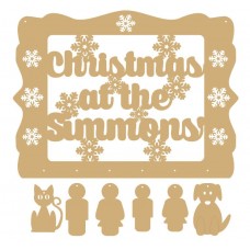 3mm MDF Personalised Christmas Sign With People & Pet Options Quotes & Phrases