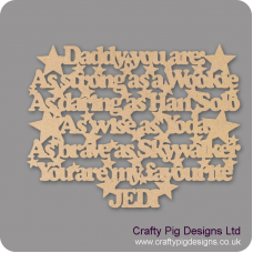 3mm MDF Dad Daddy Grandad Grandpa - You are: As Strong As A Wookie...... (with stars) Fathers Day