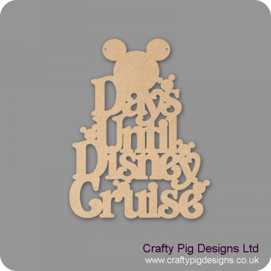 3mm MDF Days Until Disney Cruise - Mouse Top Chalkboard Countdown Plaques