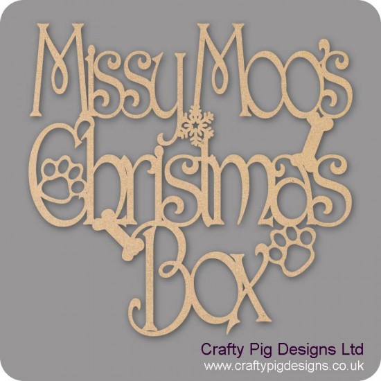 3mm MDF Square Personalised Dog Christmas Topper Personalised and Bespoke