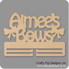 4mm MDF Personalised Double Bow Hanger Personalised and Bespoke