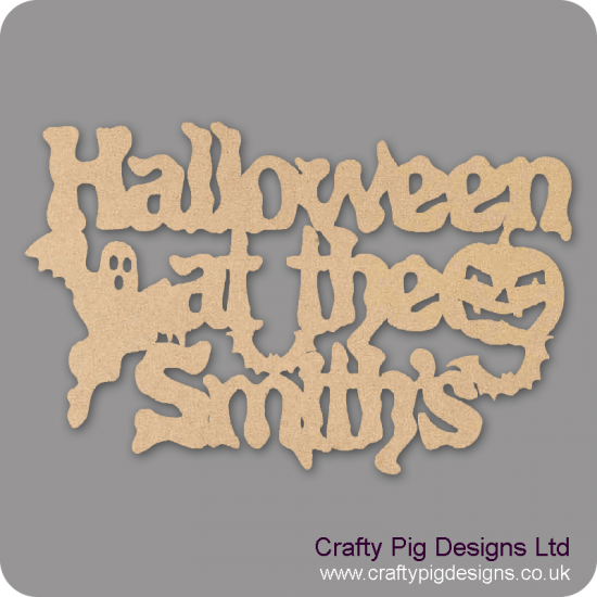 3mm MDF Halloween at the (anyname) hanging sign Halloween