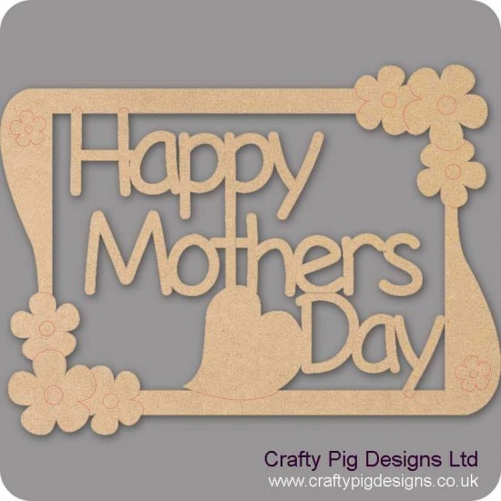 3mm MDF Happy Mothers Day Plaque style 2 Mother's Day