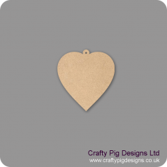 3mm MDF Heart With Hoop (pack of 10) Hearts