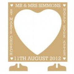 MDF Square (with heart shaped centre) Wedding Drop Box (personalised with Mr & Mrs, Date and more) Personalised and Bespoke
