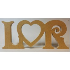 18mm Freestanding Initials And Open Heart Design 18mm MDF Engraved Craft Shapes