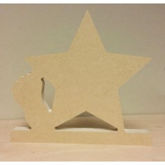 18mm Freestanding Star with baby foot 18mm MDF Craft Shapes
