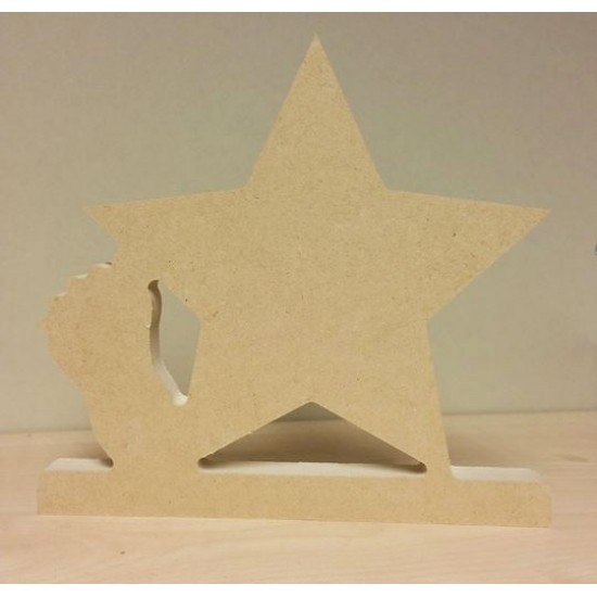 18mm Freestanding Star with baby foot 18mm MDF Craft Shapes