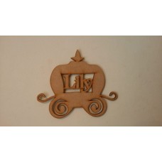 3mm MDF Princess Carriage with name (up to 6 letters only)(by height) Christmas Shapes
