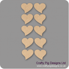 3mm MDF Romantic Heart - (As used in family tree kits) Pack of 10 Hearts
