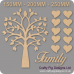 3mm MDF Tree Pointy Leaves Family Tree Kit Romantic Hearts Trees Freestanding, Flat & Kits