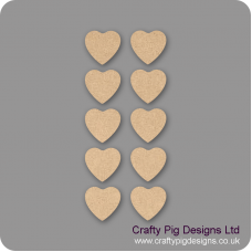 3mm MDF Fuller Heart - (As used in family tree kits) Pack of 10 Hearts