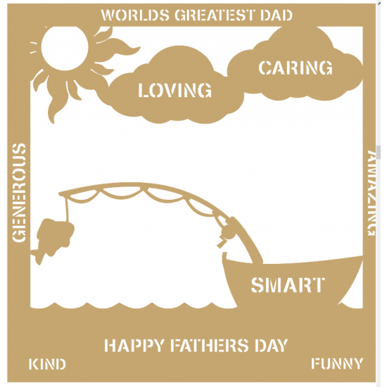 3mm MDF Father's Day Plaque - Boat Fishing Fathers Day