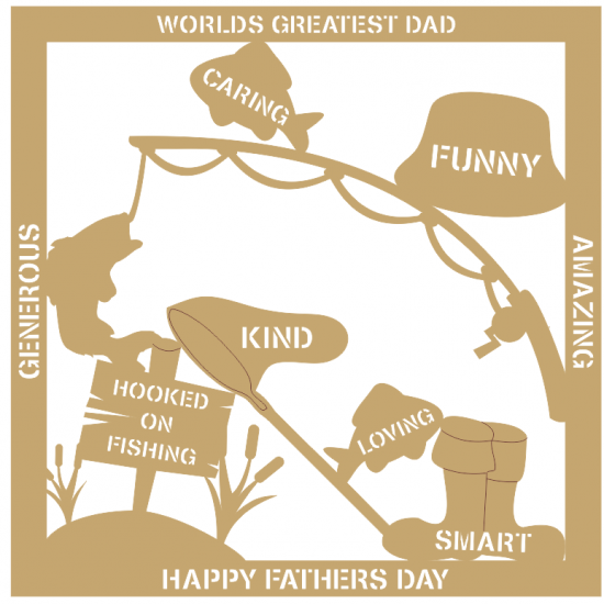 3mm MDF Father's Day Plaque - Fishing Fathers Day
