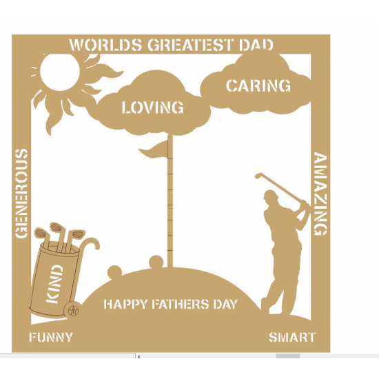 3mm MDF Father's Day Plaque - Golf Fathers Day