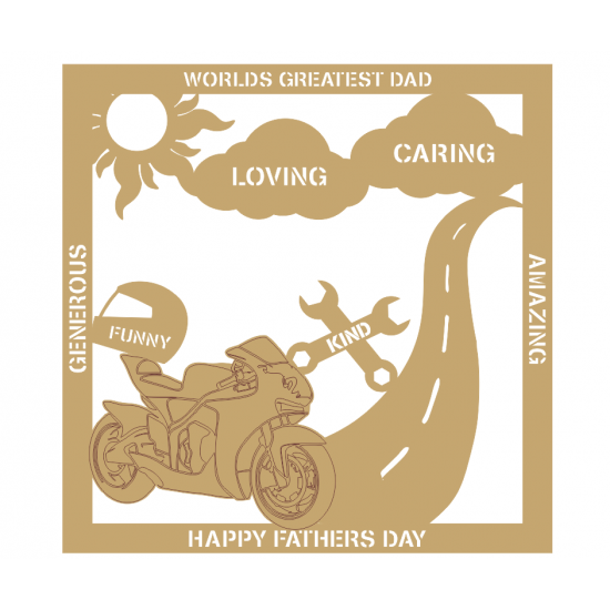 3mm MDF Father's Day Plaque - Motorbiking Fathers Day