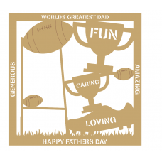 3mm MDF Father's Day Plaque - Rugby Fathers Day