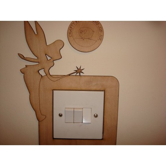3mm MDF Fairy Standing with Wand Light Surround Light Switch Surrounds