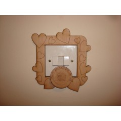 3mm MDF Etched Heart Light Surround  Light Switch Surrounds