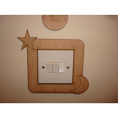 3mm MDF Star and Moon Light Surround  Light Switch Surrounds
