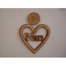 3mm MDF Nan Heart Hearts With Words