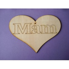 3mm MDF Mam Country Heart (sized by width) Hearts With Words