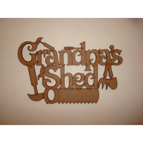 3mm MDF Grandpa's Shed with tools Fathers Day