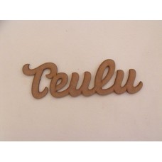 3mm MDF Teulu word with 5 x 5cm hearts Joined Words