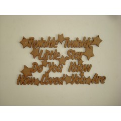 3mm MDF Twinkle Twinkle Little Star No Border (larger size) Baby Shapes