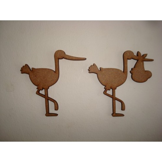 3mm MDF Stork Without Baby Baby Shapes