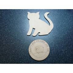 3mm MDF Sitting Cat Tail Up Animal Shapes