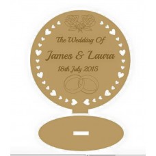 3mm MDF Freestanding Table Decoration - Personalised with names & date  Personalised and Bespoke