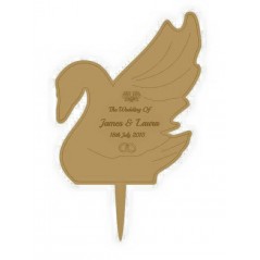 3mm MDF Swan - Wedding Cake topper - Personalised with names & date  Personalised and Bespoke