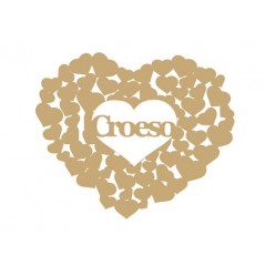 3mm MDF Croeso heart of hearts Hearts With Words