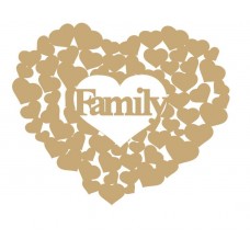 3mm MDF Family heart of hearts Hearts With Words