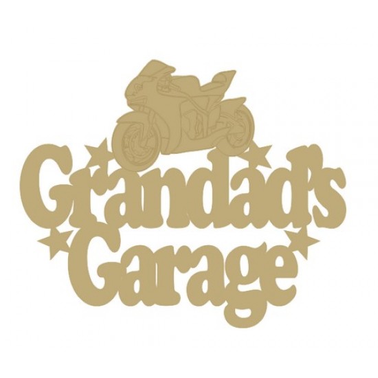3mm MDF Grandad's Garage with bike Fathers Day