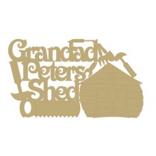 3mm MDF Personalised Grandad's Shed with garage and tools  Room & Door Plaques