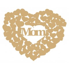 3mm MDF Mom heart of hearts Hearts With Words