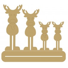 4mm MDF Family Reindeer - Mr and Mrs with two children - Freestanding Christmas Shapes